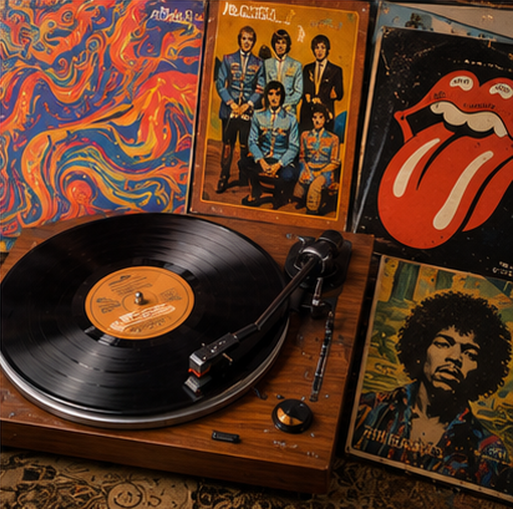 Skivspelare och Beatlesbild