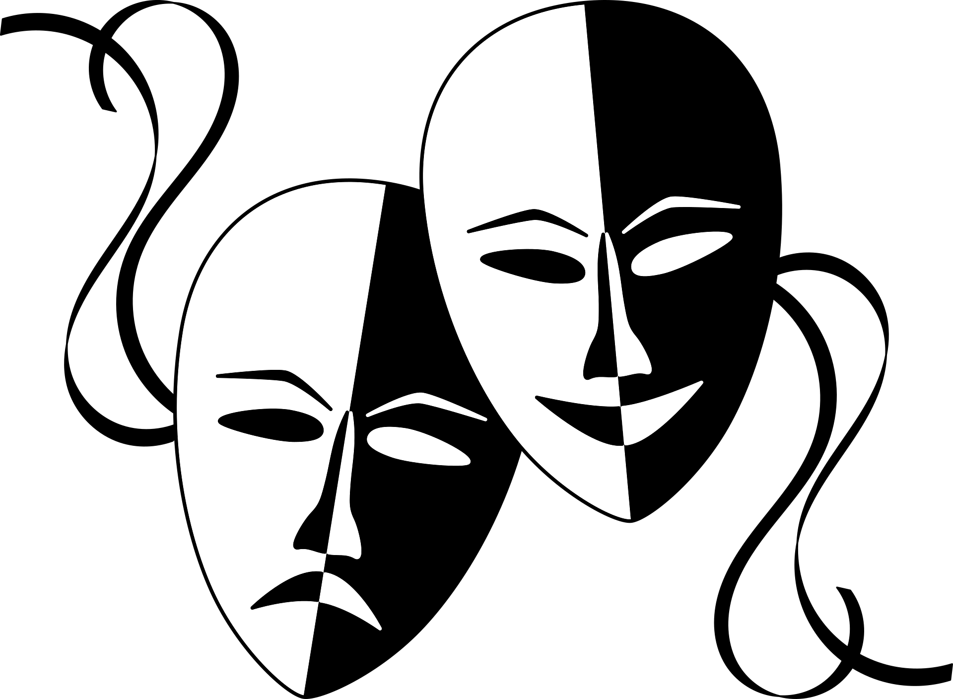 Två teatermasker