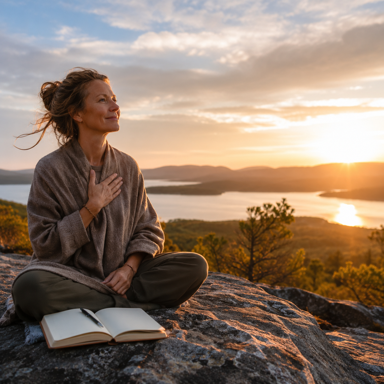 Kvinna i yoga-ställning